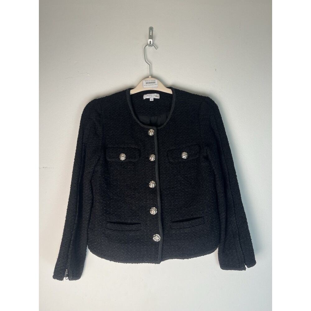 rtr $595 Derek Lam Collective Tweed Black Jacket Sz 42 /6 marled preppy blazer